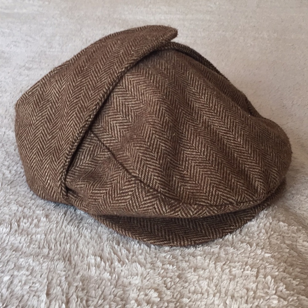 Brown Tweed Ivy 1930’s style hat with ear flaps